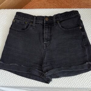 Madewell Black high-rise denim shorts